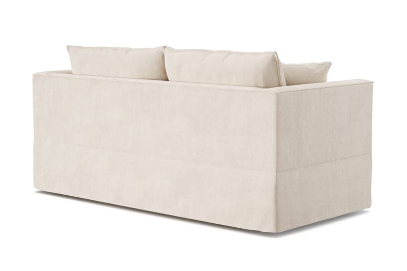Travstad 3-seters sovesofa med HVILA overmadrass 140x200 cm latex med vaskbart trekk - Beige/hvit - Møbler - Sofaer - Sovesofaer - 3 seters sovesofa