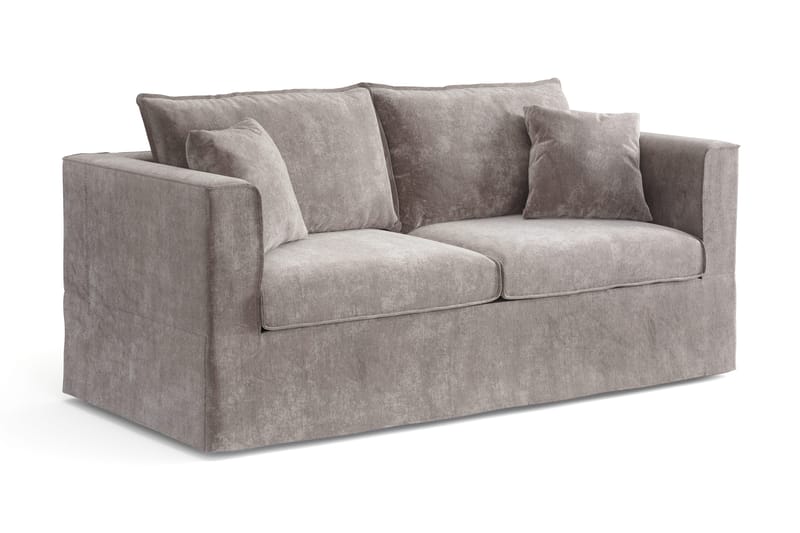Travstad 3-seters sovesofa med HVILA overmadrass 140x200 cm latex med vaskbart trekk - Grå/hvit - Møbler - Sofaer - Sovesofaer - 3 seters sovesofa