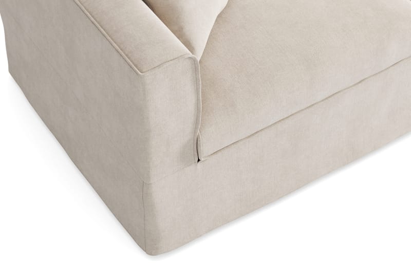 Travstad 3-seters sovesofa med HVILA overmadrass 140x200 cm memoryskum med vaskbart trekk - Beige/hvit - Møbler - Sofaer - Sovesofaer - 3 seters sovesofa