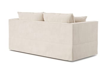 Travstad 3-seters sovesofa med HVILA overmadrass 140x200 cm polyeterskum vendbar sommer- og vinterside og vaskbart trekk - Beige - Møbler - Sofaer - Sovesofaer