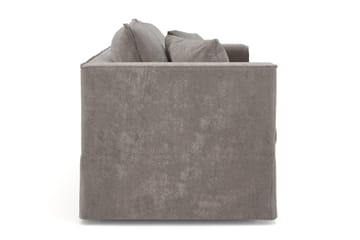 Travstad 3-seters sovesofa med HVILA overmadrass 140x200 cm polyeterskum med vaskbart trekk - Grå - Møbler - Sofaer - Sovesofaer