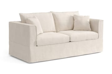 Travstad 3-seters sovesofa med HVILA overmadrass 140x200 cm polyeterskum vendbar sommer- og vinterside og vaskbart trekk - Beige - Møbler - Sofaer - Sovesofaer