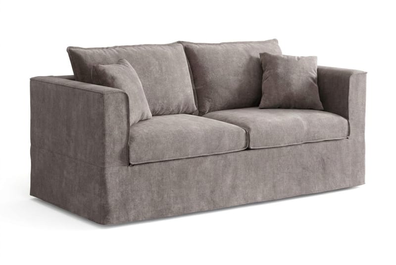 Travstad 3-seters sovesofa med HVILA overmadrass 140x200 cm polyeterskum med vaskbart trekk - Grå - Møbler - Sofaer - Sovesofaer