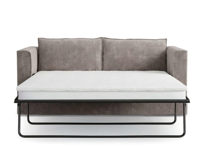 Travstad 3-seters sovesofa med HVILA overmadrass 140x200 cm polyeterskum med vaskbart trekk - Grå - Møbler - Sofaer - Sovesofaer