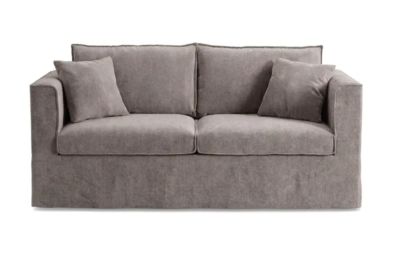 Travstad 3-seters sovesofa med HVILA overmadrass 140x200 cm polyeterskum med vaskbart trekk, Grå