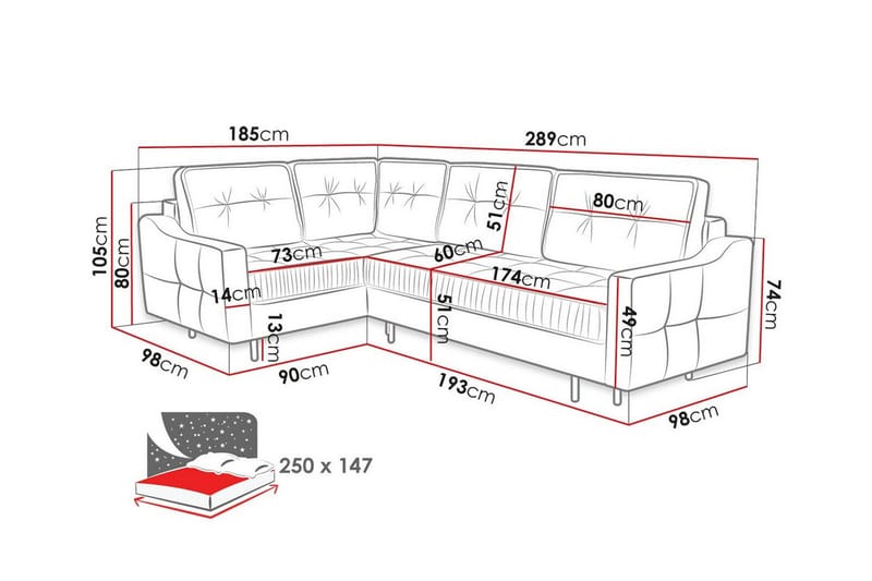 Tregaron 4-seters Hjørnesovesofa - Beige - Sovesofaer - Hjørnesovesofa