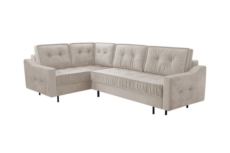 Tregaron 4-seters Hjørnesovesofa - Beige/Lys Beige - Sovesofaer - Hjørnesovesofa