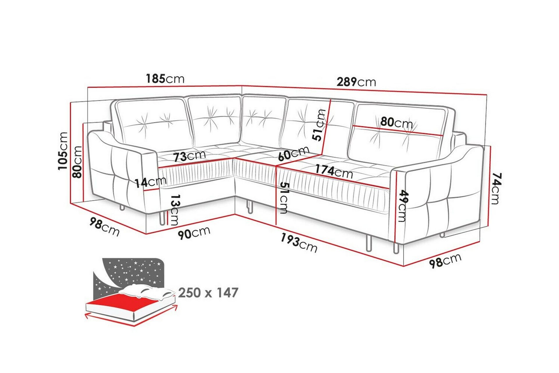 Tregaron 4-seters Hjørnesovesofa - Gul-Grønn - Møbler - Sofaer - Sovesofaer