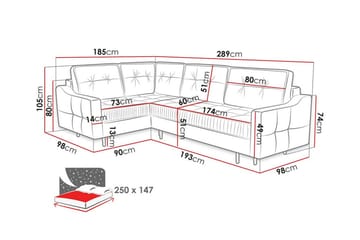Tregaron 4-seters Hjørnesovesofa - Gul-Grønn - Møbler - Sofaer - Sovesofaer