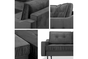 Tregaron 4-seters Hjørnesovesofa - Mørkegrå - Møbler - Sofaer - Sovesofaer