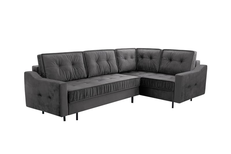 Tregaron 4-seters Hjørnesovesofa - Mørkegrå - Møbler - Sofaer - Sovesofaer