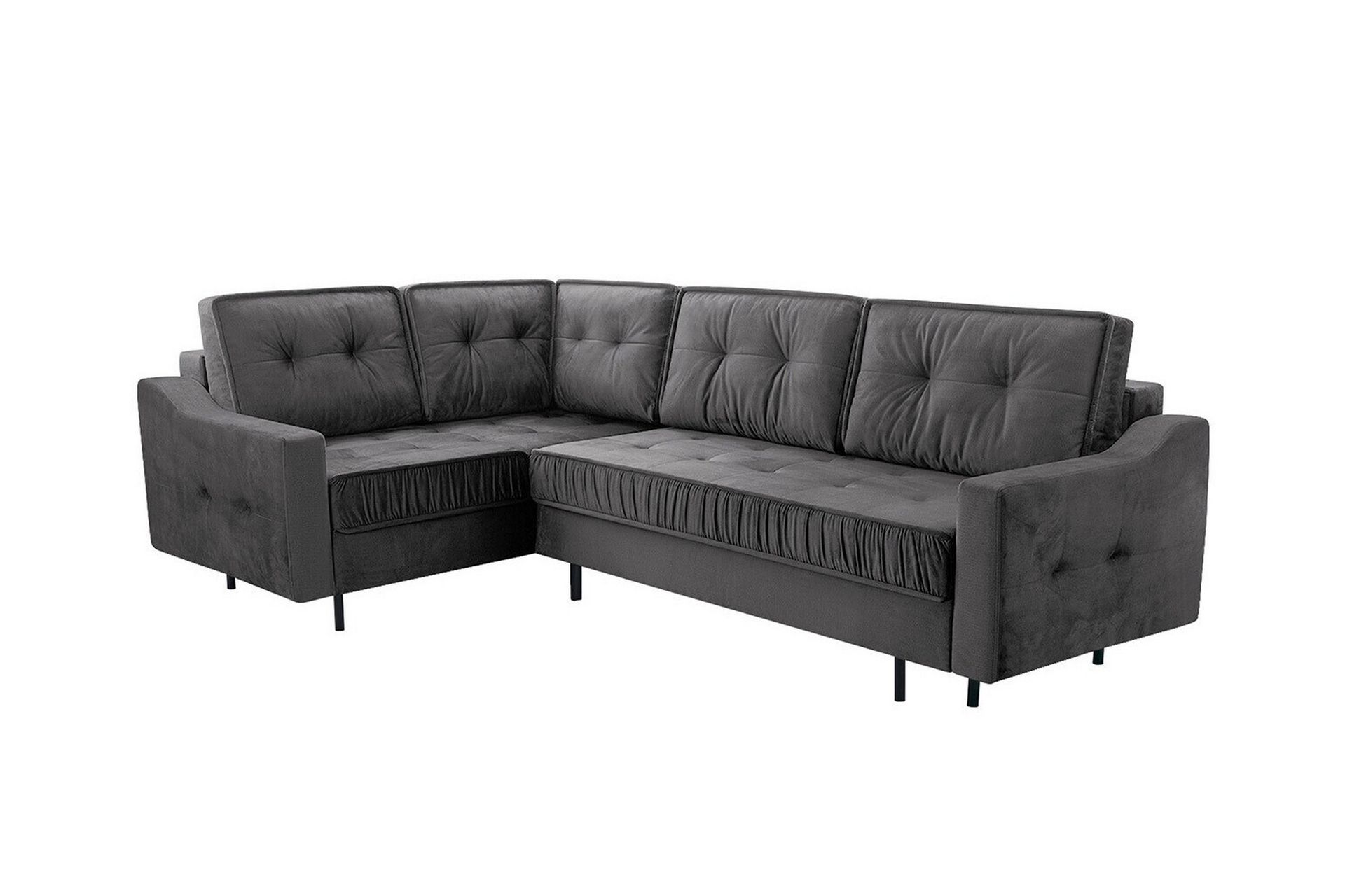 Tregaron 4-seters Hjørnesovesofa - Mørkegrå - Møbler - Sofaer - Sovesofaer
