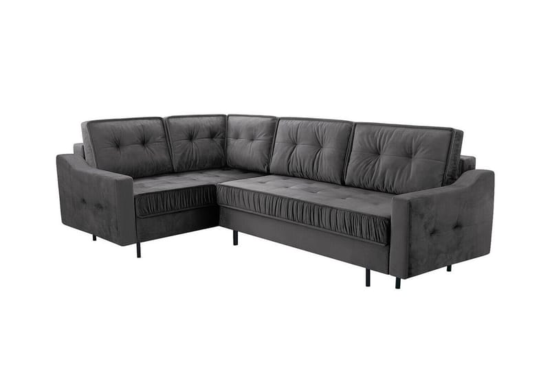 Tregaron 4-seters Hjørnesovesofa - Mørkegrå - Møbler - Sofaer - Sovesofaer