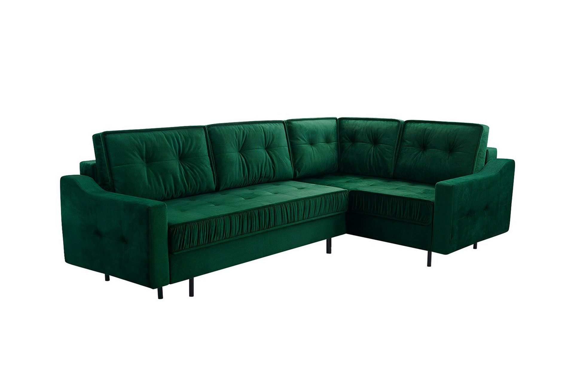 Tregaron 4-seters Hjørnesovesofa - Mørkegrønn - Møbler - Sofaer - Sovesofaer