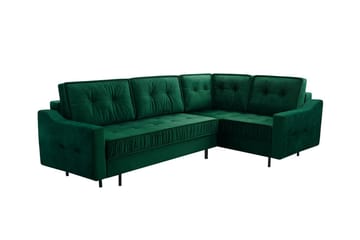 Tregaron 4-seters Hjørnesovesofa - Mørkegrønn - Møbler - Sofaer - Sovesofaer