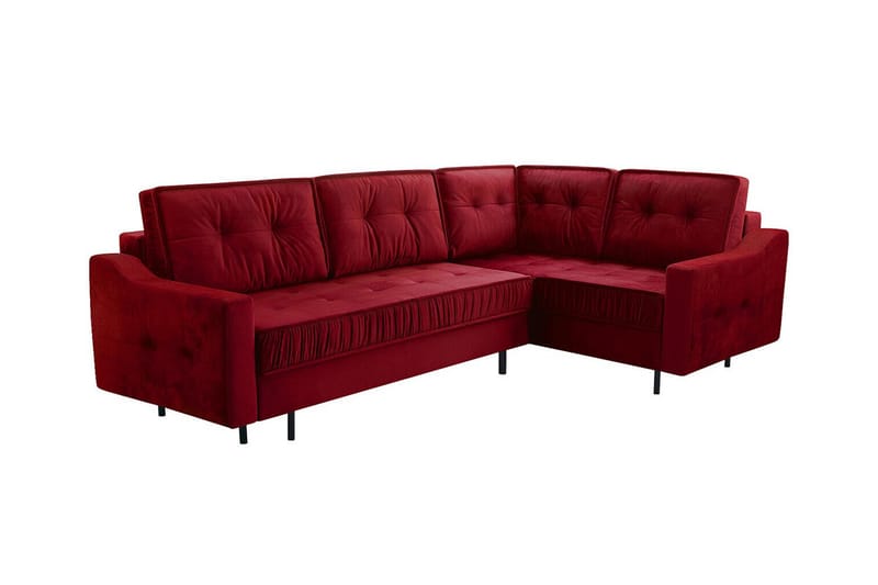 Tregaron 4-seters Hjørnesovesofa - Mørkerød - Møbler - Sofaer - Sovesofaer