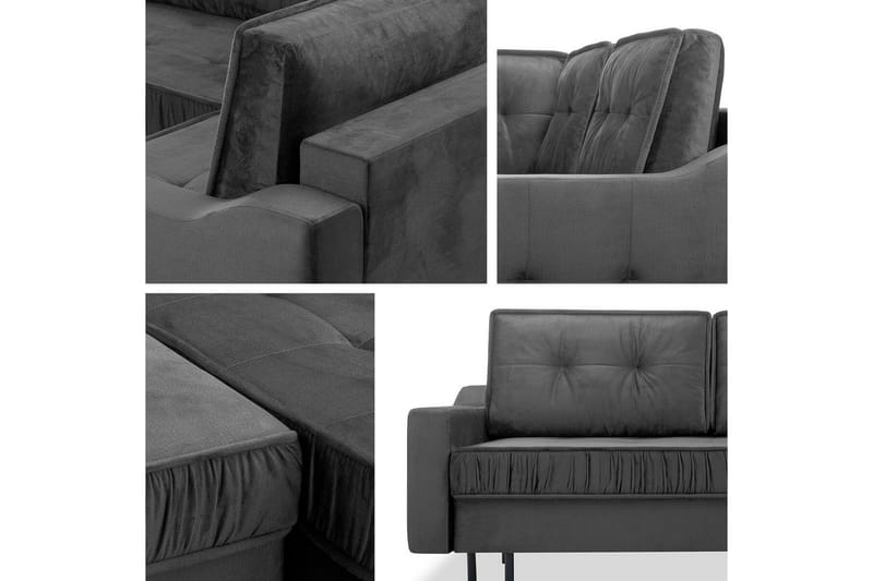 Tregaron 4-seters Hjørnesovesofa - Mørkerød - Møbler - Sofaer - Sovesofaer