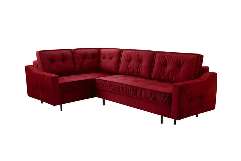 Tregaron 4-seters Hjørnesovesofa - Mørkerød - Møbler - Sofaer - Sovesofaer