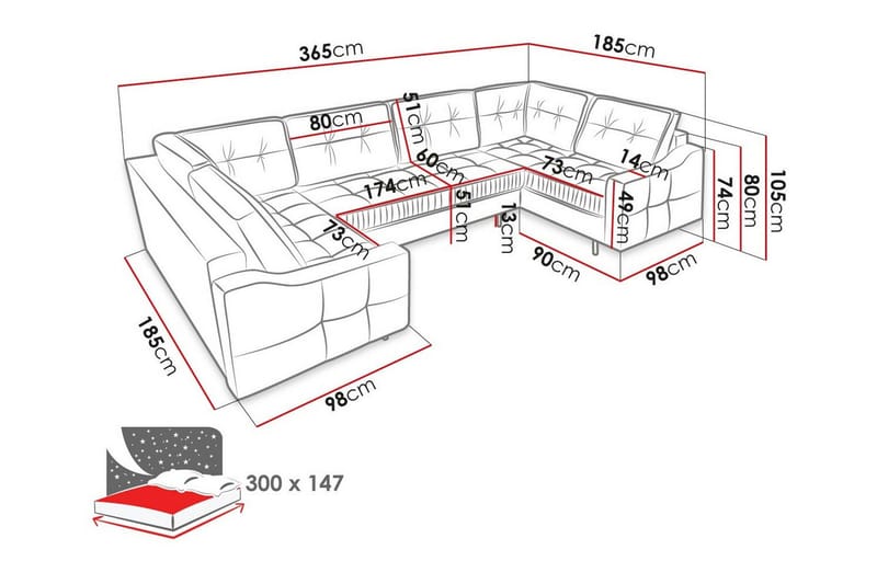 Tregaron 5-seters Hjørnesovesofa - Beige - Møbler - Sofaer - Sovesofaer