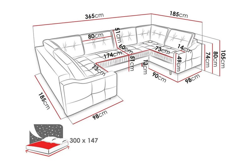 Tregaron 5-seters Hjørnesovesofa - Grøn - Møbler - Sofaer - Sovesofaer
