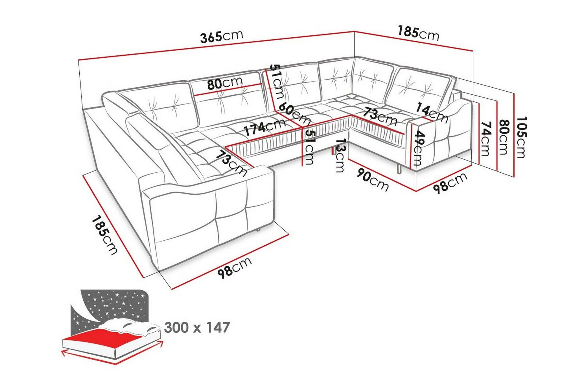 Tregaron 5-seters Hjørnesovesofa - Gul - Møbler - Sofaer - Sovesofaer