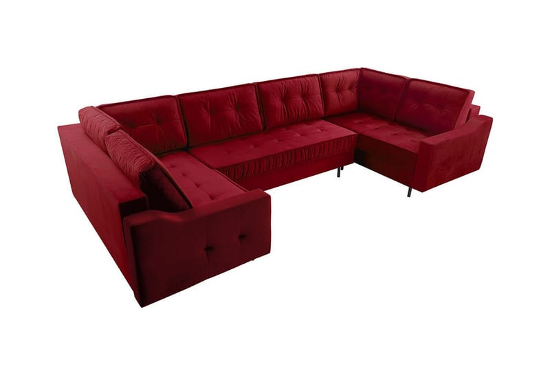 Tregaron 5-seters Hjørnesovesofa - Mørkerød - Møbler - Sofaer - Sovesofaer