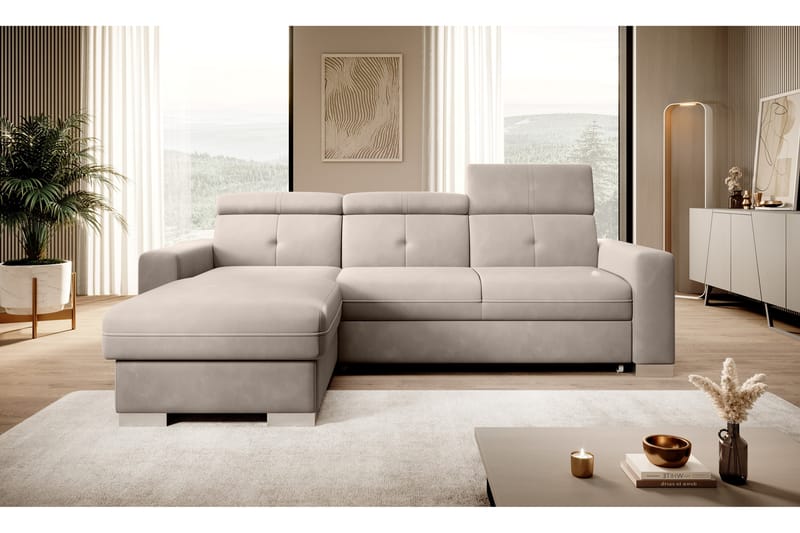 Trent Sovesofa m. Divan med Oppbevaring 3-seter - Beige - Sovesofaer - Sovesofa divan