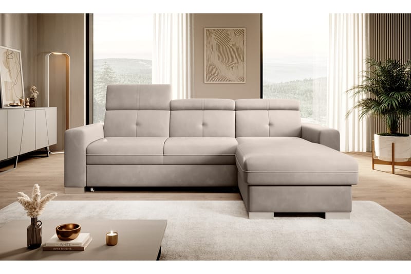 Trent Sovesofa m. Divan med Oppbevaring 3-seter - Beige - Sovesofaer - Sovesofa divan