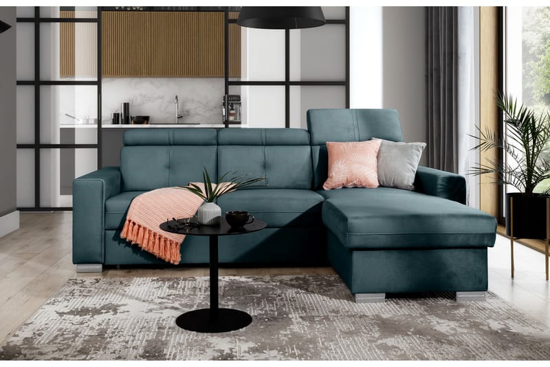 Trent Sovesofa m. Divan med Oppbevaring 3-seter - Blå - Møbler - Sofaer - Sovesofaer