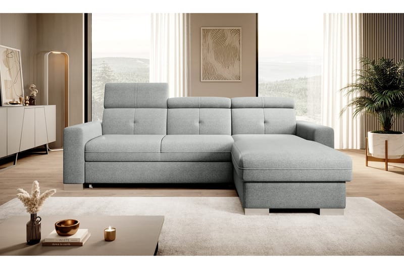 Trent Sovesofa m. Divan med Oppbevaring 3-seter - Grå - Møbler - Sofaer - Sovesofaer