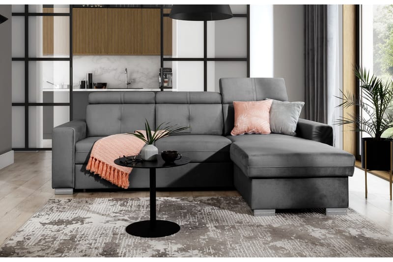 Trent Sovesofa m. Divan med Oppbevaring 3-seter - Grå - Møbler - Sofaer - Sovesofaer