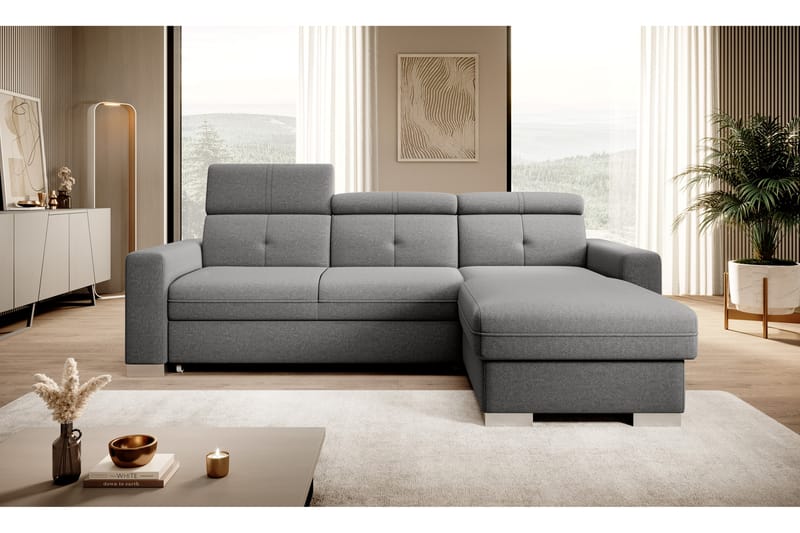 Trent Sovesofa m. Divan med Oppbevaring 3-seter - Grå - Møbler - Sofaer - Sovesofaer