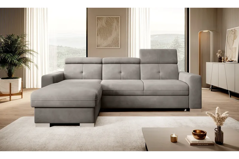 Trent Sovesofa m. Divan med Oppbevaring 3-seter - Grå - Møbler - Sofaer - Sovesofaer