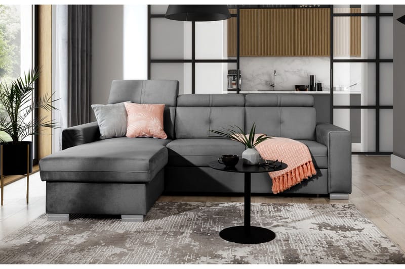 Trent Sovesofa m. Divan med Oppbevaring 3-seter - Grå - Møbler - Sofaer - Sovesofaer