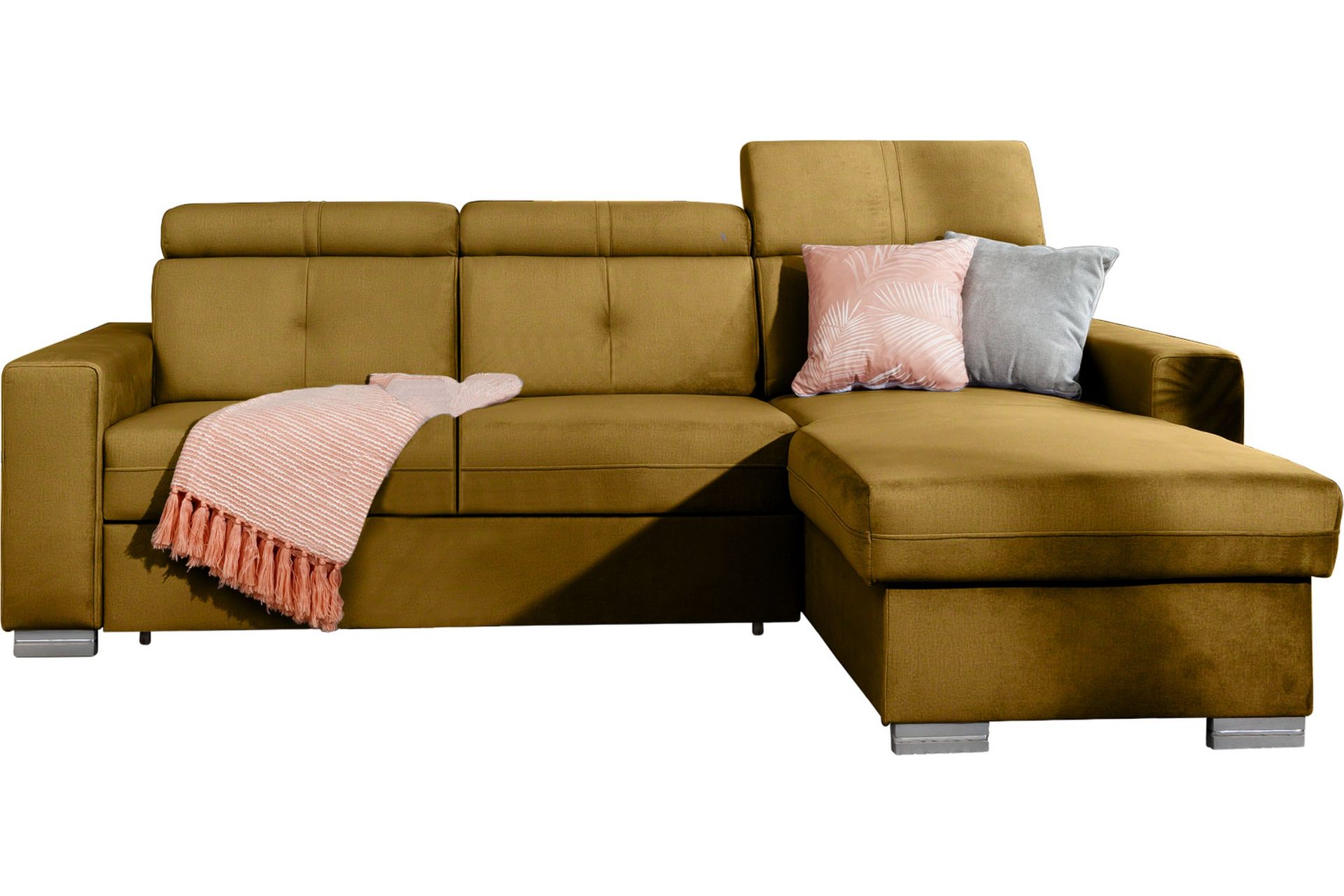 Trent Sovesofa m. Divan med Oppbevaring 3-seter - Gul - Møbler - Sofaer - Sovesofaer