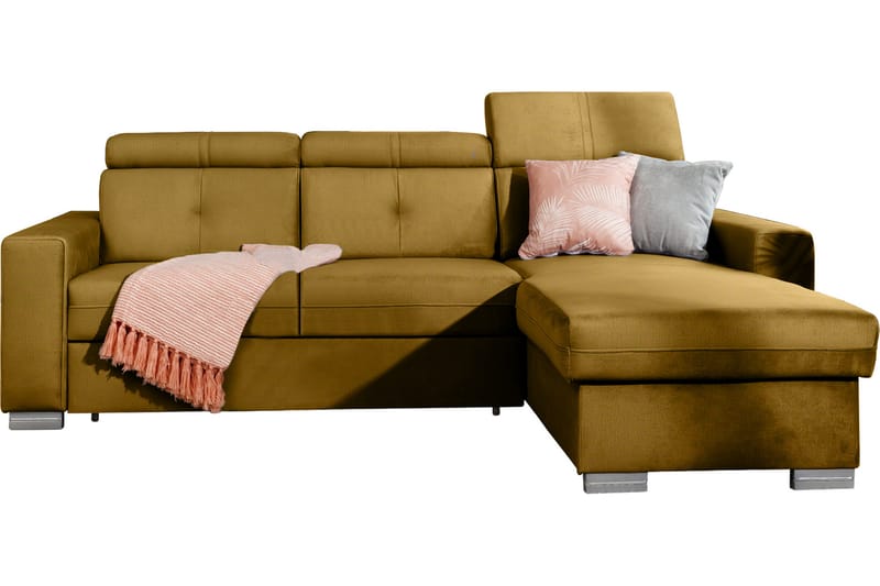 Trent Sovesofa m. Divan med Oppbevaring 3-seter - Gul - Møbler - Sofaer - Sovesofaer