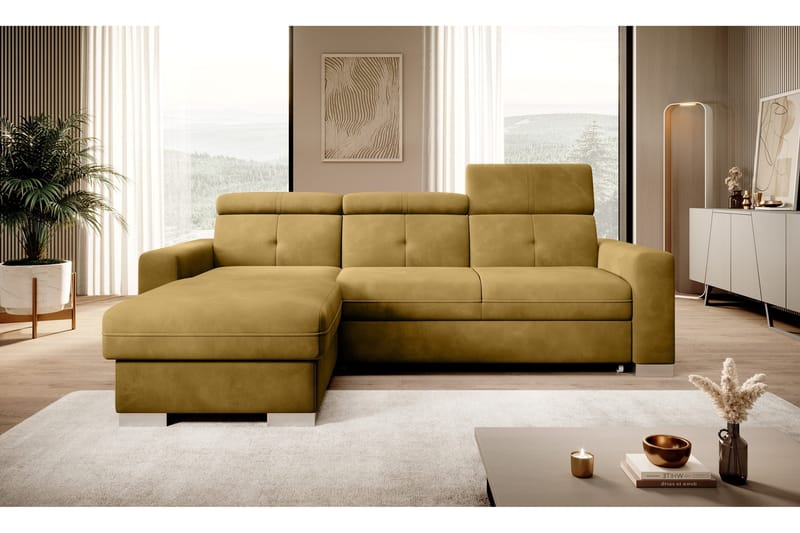 Trent Sovesofa m. Divan med Oppbevaring 3-seter - Gul - Møbler - Sofaer - Sovesofaer