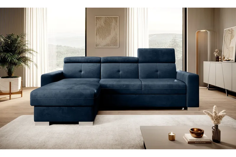 Trent Sovesofa m. Divan med Oppbevaring 3-seter - Mørkeblå - Møbler - Sofaer - Sovesofaer