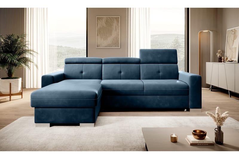 Trent Sovesofa m. Divan med Oppbevaring 3-seter - Mørkeblå - Møbler - Sofaer - Sovesofaer