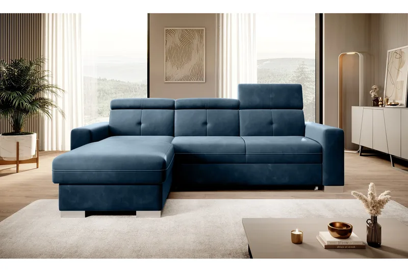 Trent Sovesofa m. Divan med Oppbevaring 3-seter - Mørkeblå - Møbler - Sofaer - Sovesofaer