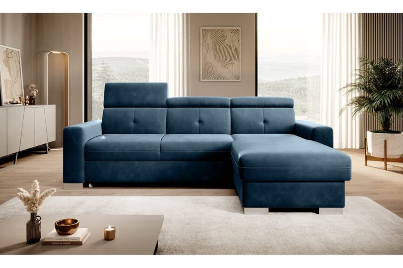 Trent Sovesofa m. Divan med Oppbevaring 3-seter - Mørkeblå - Møbler - Sofaer - Sovesofaer