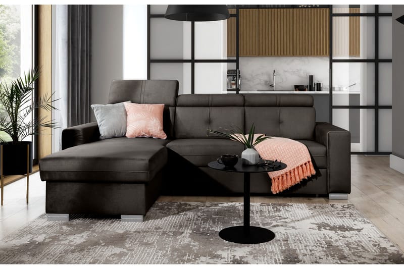 Trent Sovesofa m. Divan med Oppbevaring 3-seter - Mørkebrun - Møbler - Sofaer - Sovesofaer