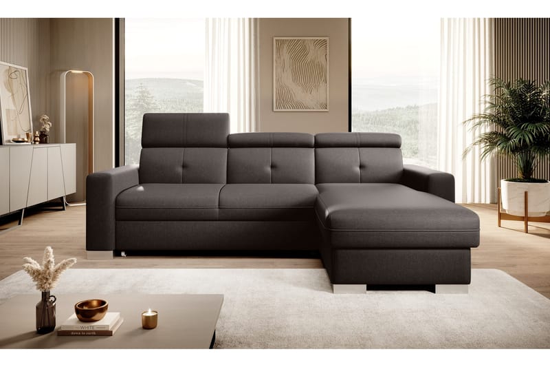 Trent Sovesofa m. Divan med Oppbevaring 3-seter - Mørkebrun - Møbler - Sofaer - Sovesofaer