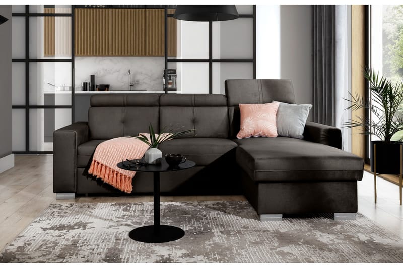 Trent Sovesofa m. Divan med Oppbevaring 3-seter - Mørkebrun - Møbler - Sofaer - Sovesofaer