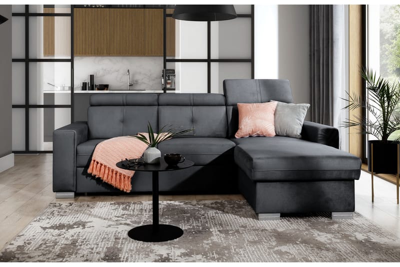 Trent Sovesofa m. Divan med Oppbevaring 3-seter - Mørkegrå - Møbler - Sofaer - Sovesofaer