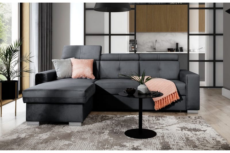 Trent Sovesofa m. Divan med Oppbevaring 3-seter - Mørkegrå - Møbler - Sofaer - Sovesofaer