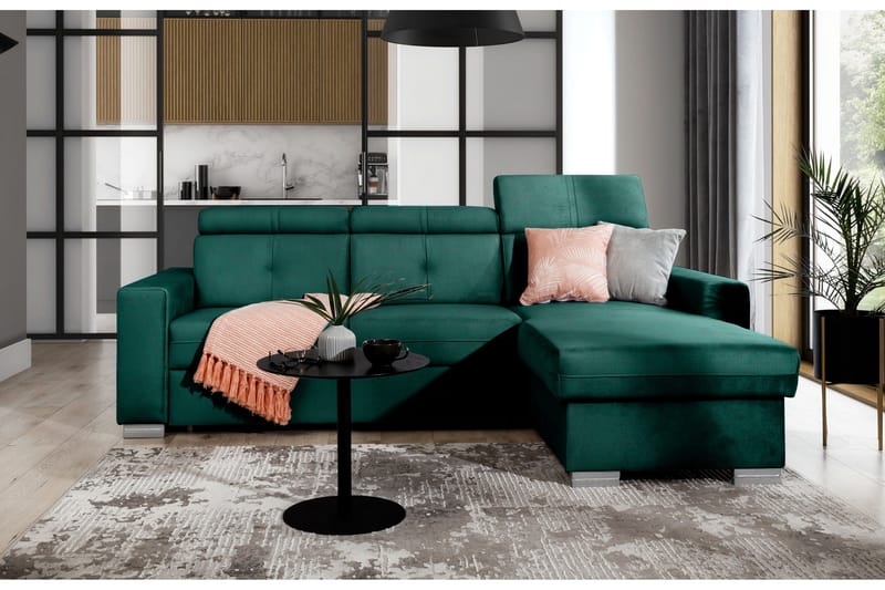 Trent Sovesofa m. Divan med Oppbevaring 3-seter - Mørkegrønn - Møbler - Sofaer - Sovesofaer