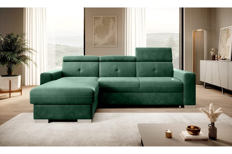 Trent Sovesofa m. Divan med Oppbevaring 3-seter - Mørkegrønn - Møbler - Sofaer - Sovesofaer