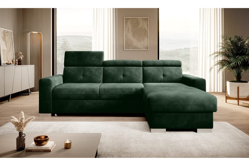 Trent Sovesofa m. Divan med Oppbevaring 3-seter - Mørkegrønn - Møbler - Sofaer - Sovesofaer