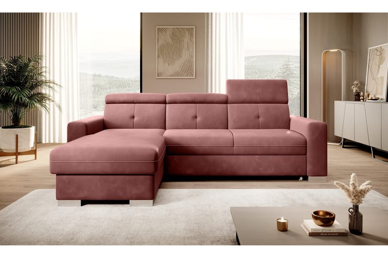 Trent Sovesofa m. Divan med Oppbevaring 3-seter - Rosa - Møbler - Sofaer - Sovesofaer